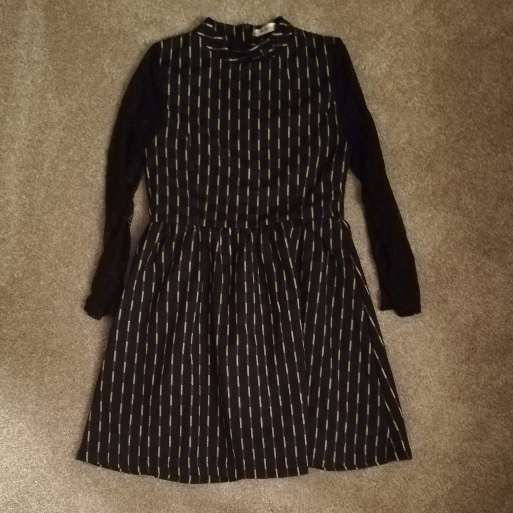 Lace & Plaid Skater Dress